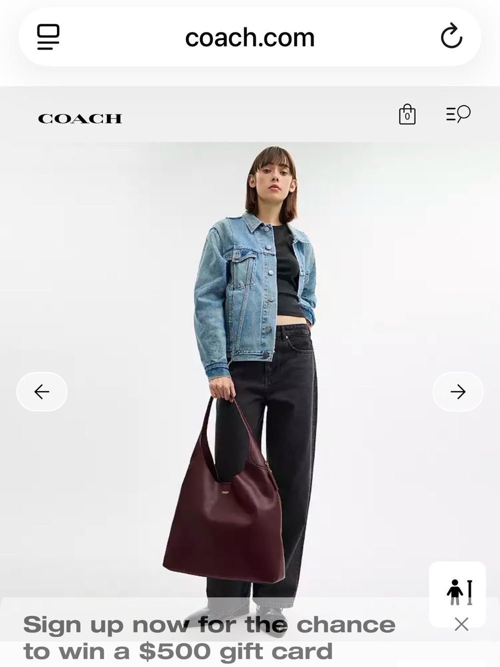 Coach Wine Leather Hobo Shoulder Bag - Picture 4 of 4